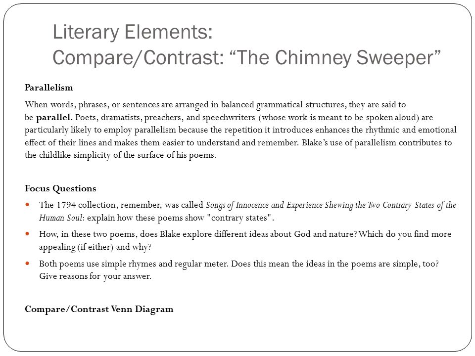 Literary analysis of the chimney sweeper